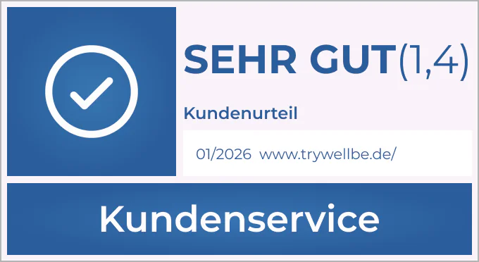 SEHR GUT (1,4) Kundenservice trywellbe.de
